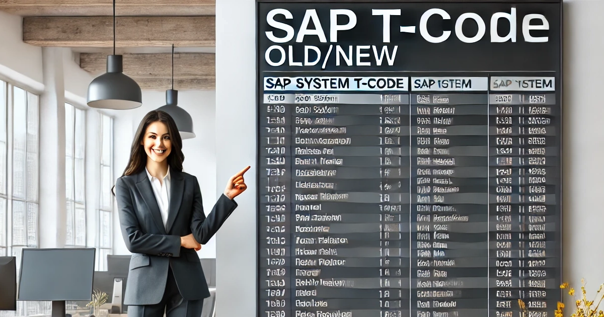 SAP SYSYTEM T-CODE_OLD and NEW