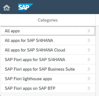 SAP Fiori Apps LibraryよりCategoriesの選択