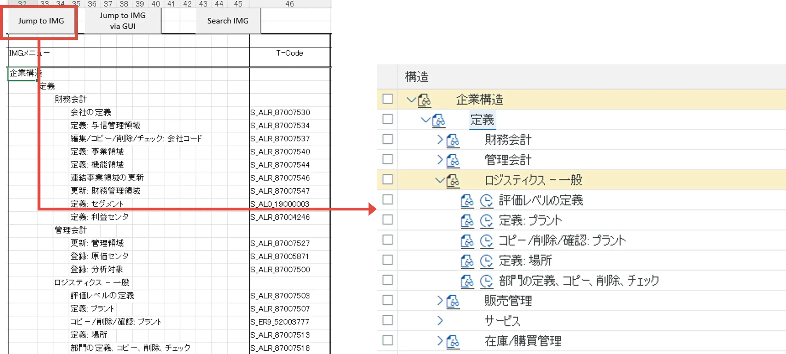 ボタンを押して、IMGメニューのツリーにジャンプ