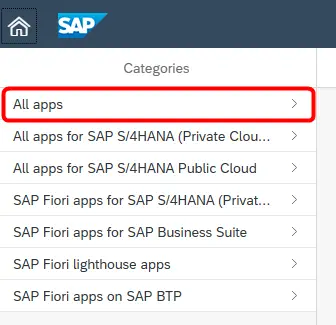 SAP Fiori Apps Reference Libraryより「All apps」を選択