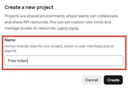 Create a new project