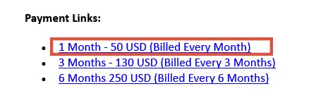 Professor's RSAのPayment Links