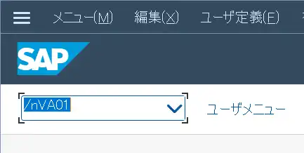 SAP GUIのコマンドフィールド